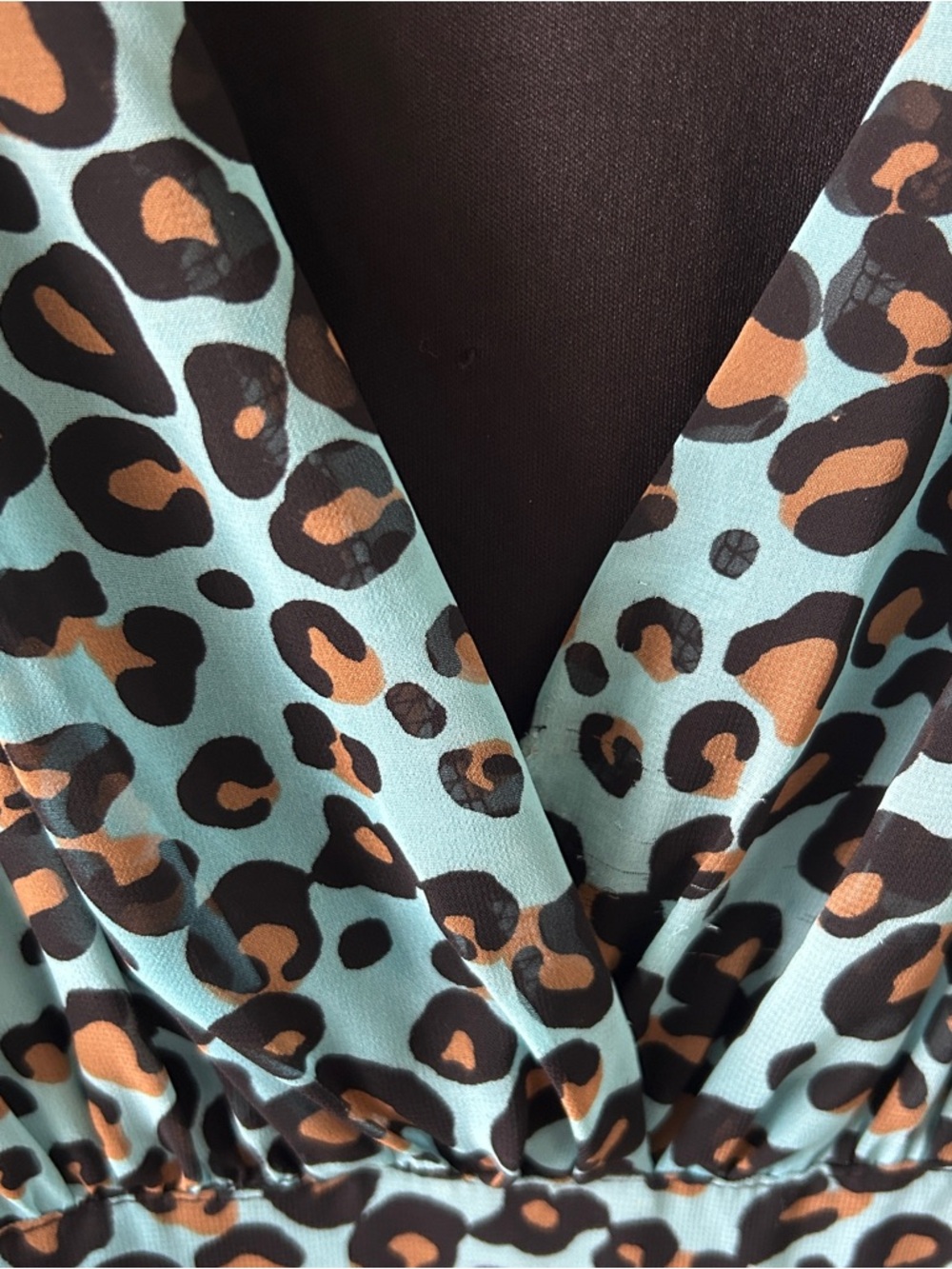 Forever 21 Leopard Print Chiffon Blouson Mini Dress - Picture 3 of 15